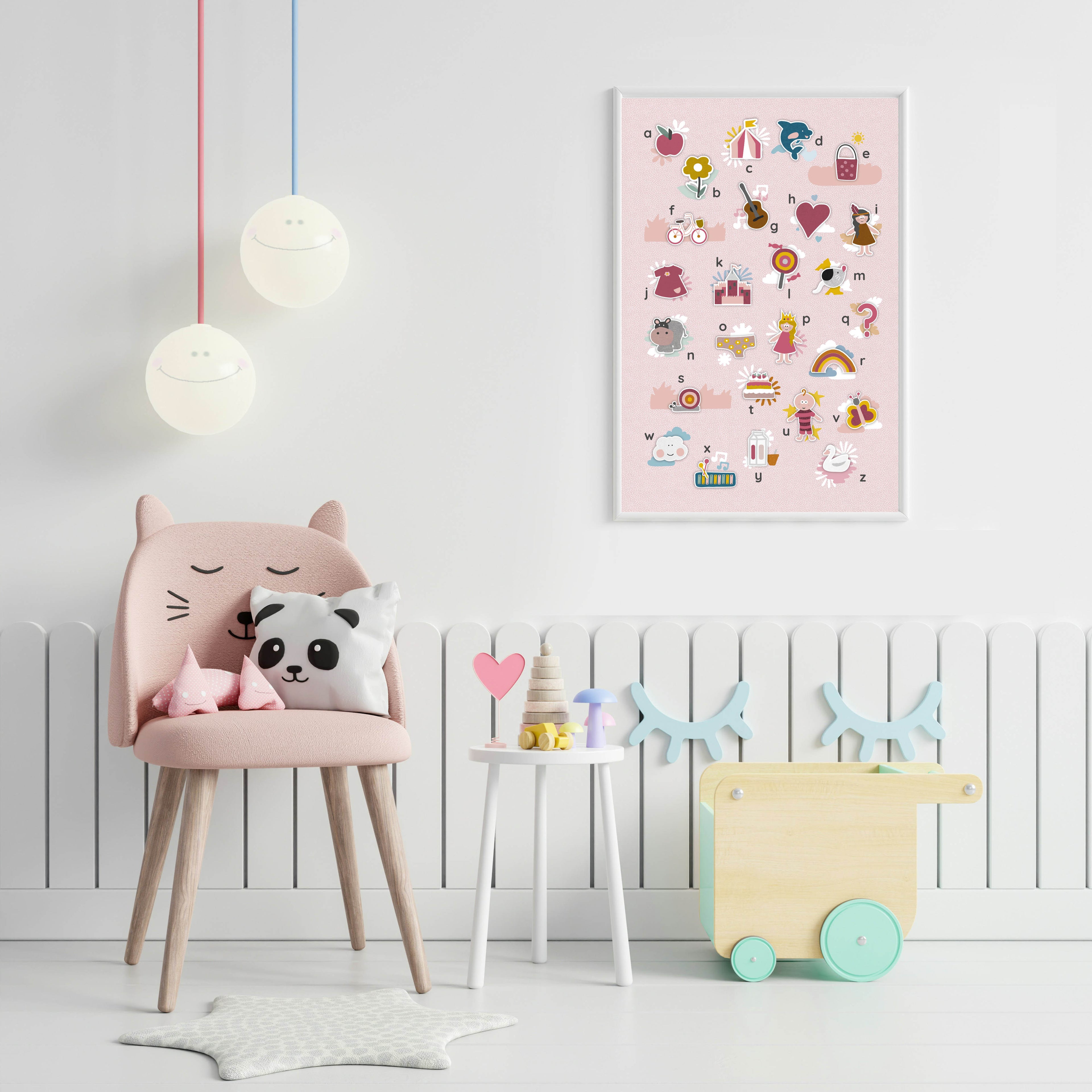 Mijn alfabetposter - roze