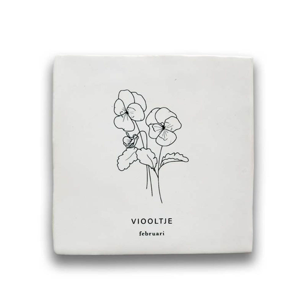 Tegeltje geboortebloem - Februari