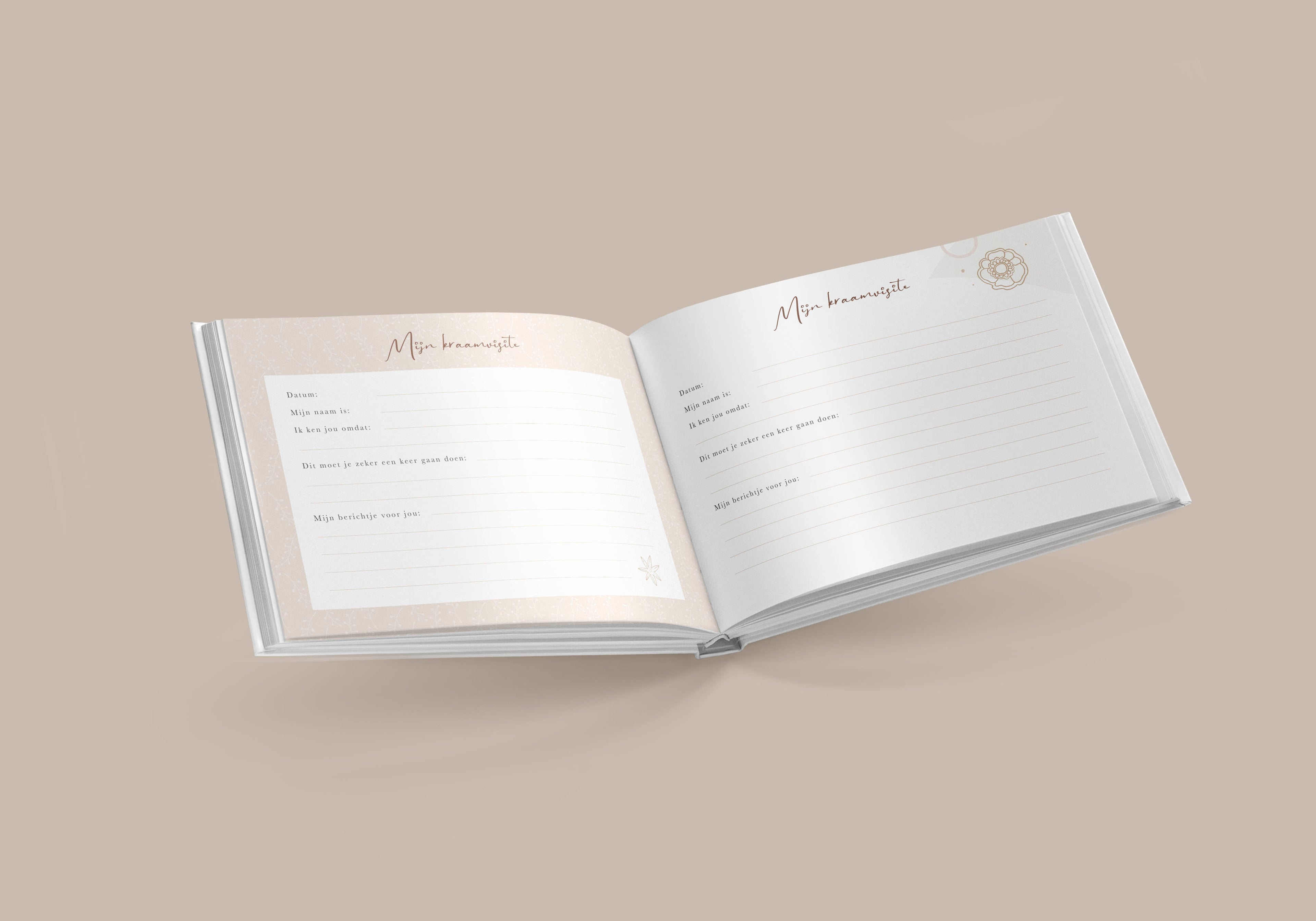 Mijn kraamvisiteboek - Invulboek voor kraamvisite - Geschikt voor 74 gasten