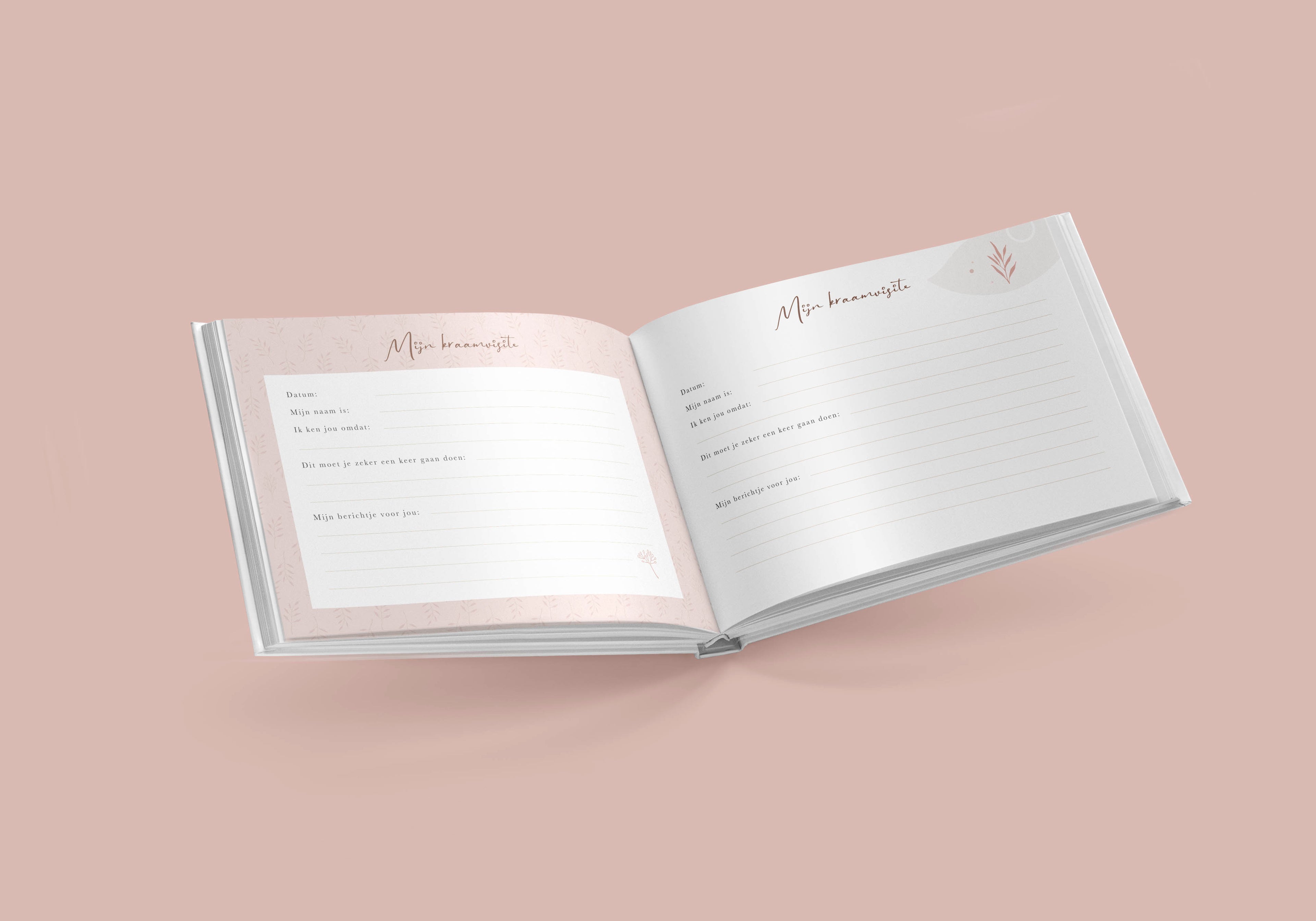 Mijn kraamvisiteboek - Invulboek voor kraamvisite - Geschikt voor 74 gasten