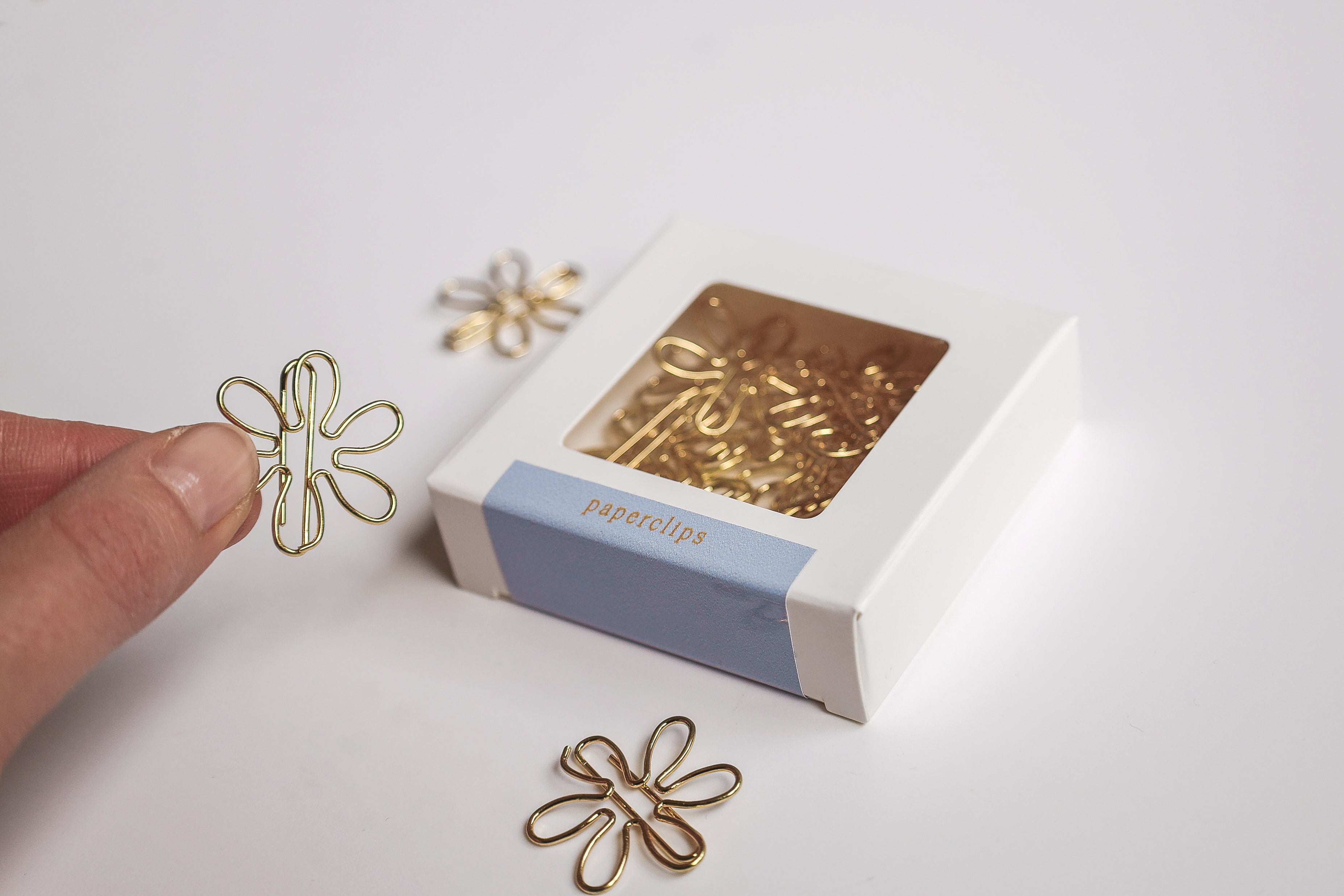 Paperclips bloem - 20 stuks - goud