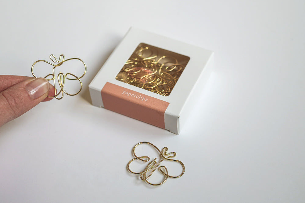 Paperclips vlinder - 20 stuks - goud