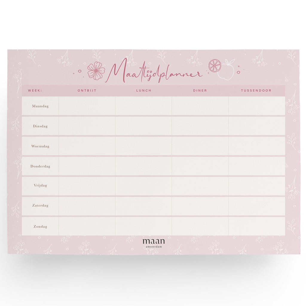 Maaltijdplanner - A4 - notitieblok voor dagmenu - 50 afscheurbare vellen