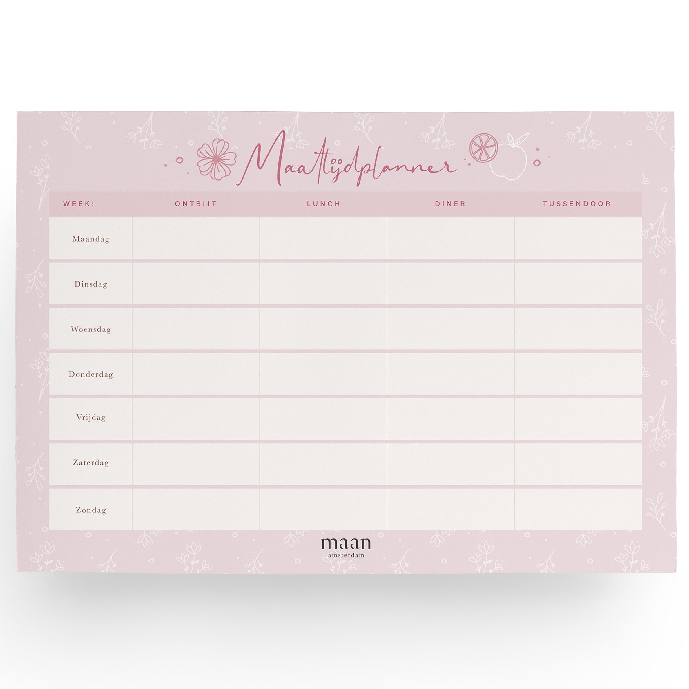 Maaltijdplanner - A4 - notitieblok voor dagmenu - 50 afscheurbare vellen