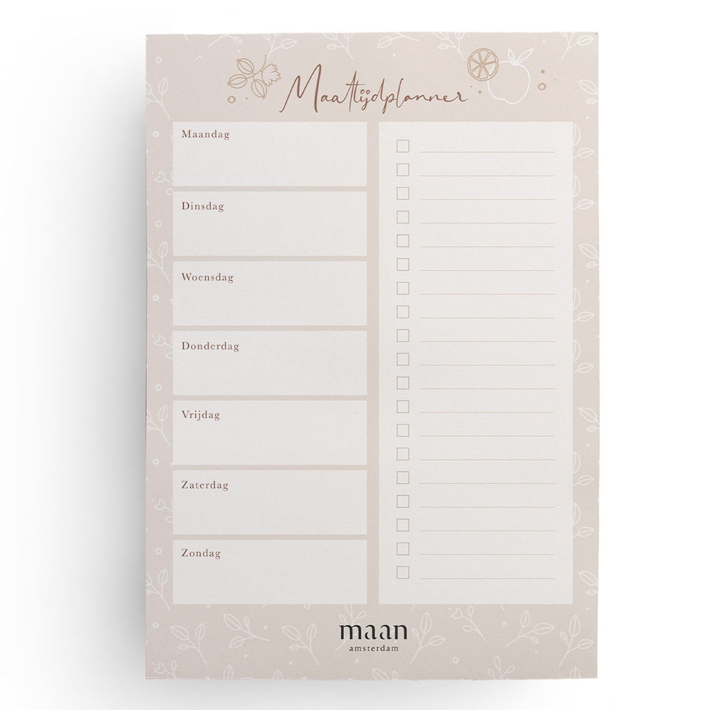 Maaltijdplanner - A5 - notitieblok voor weekmenu - 50 afscheurbare vellen