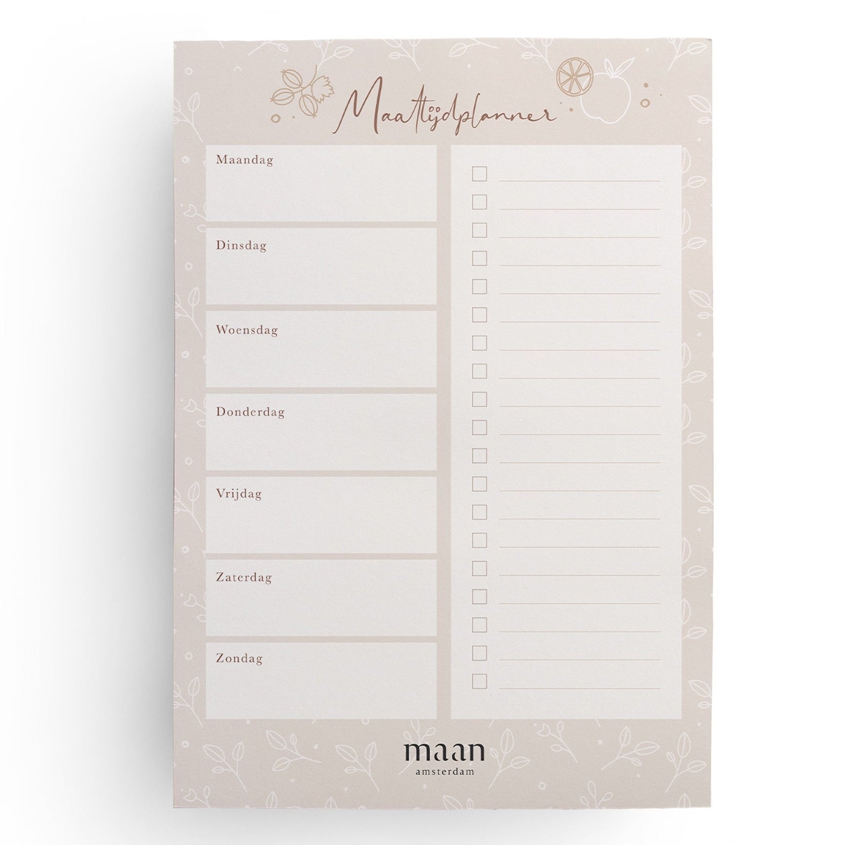 Maaltijdplanner - A5 - notitieblok voor weekmenu - 50 afscheurbare vellen