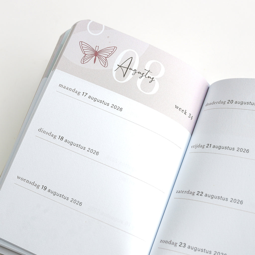 Agenda 2026 - A6 Jaaragenda - Zakagenda - 1 week op 2 pagina's