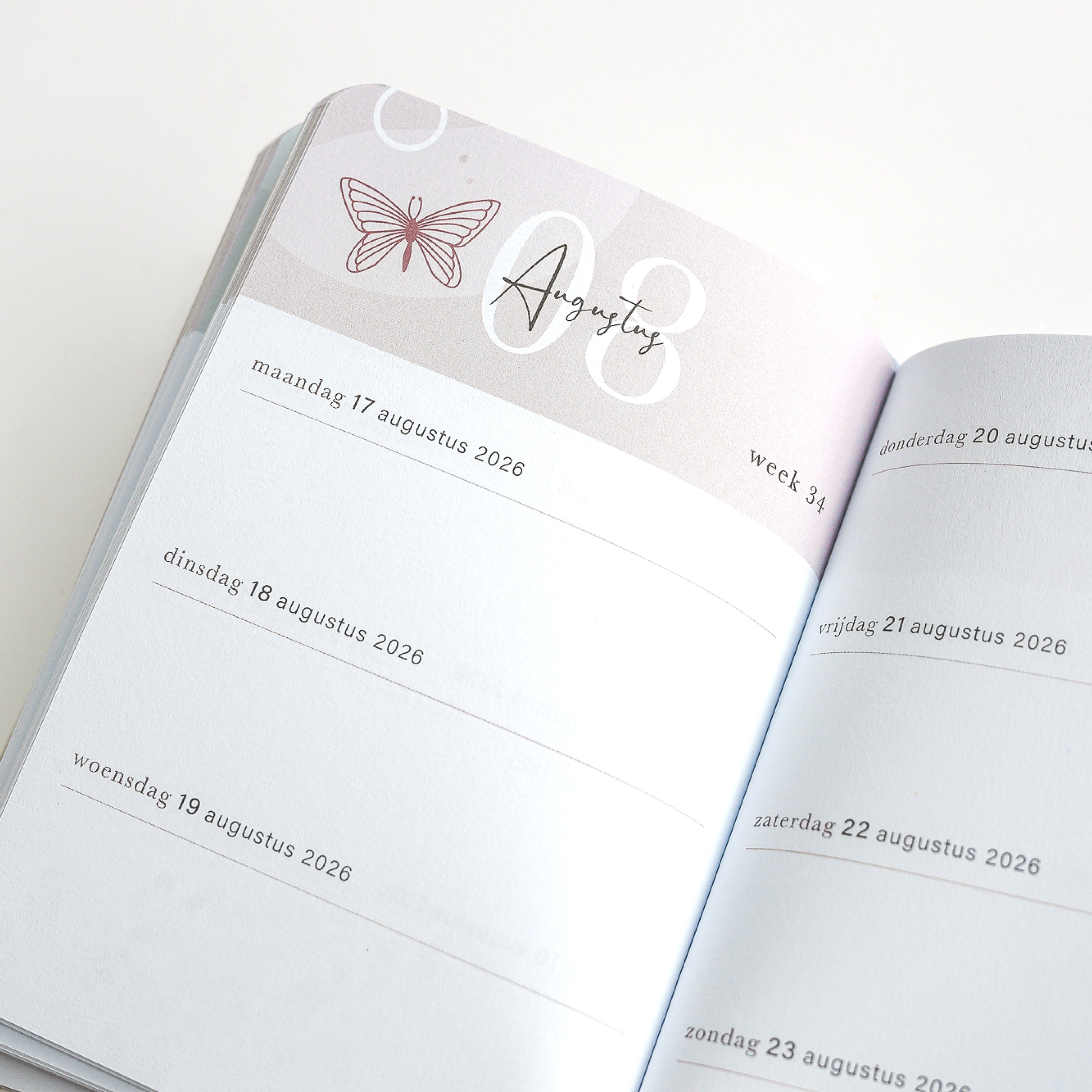 Agenda 2026 - A6 Jaaragenda - Zakagenda - 1 week op 2 pagina's