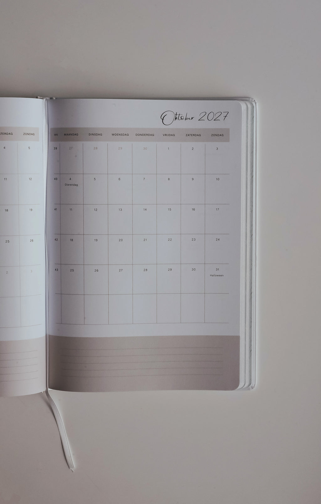 Agenda 2027 - A4 jaaragenda - Weekagenda  - 1 week op 2 pagina's