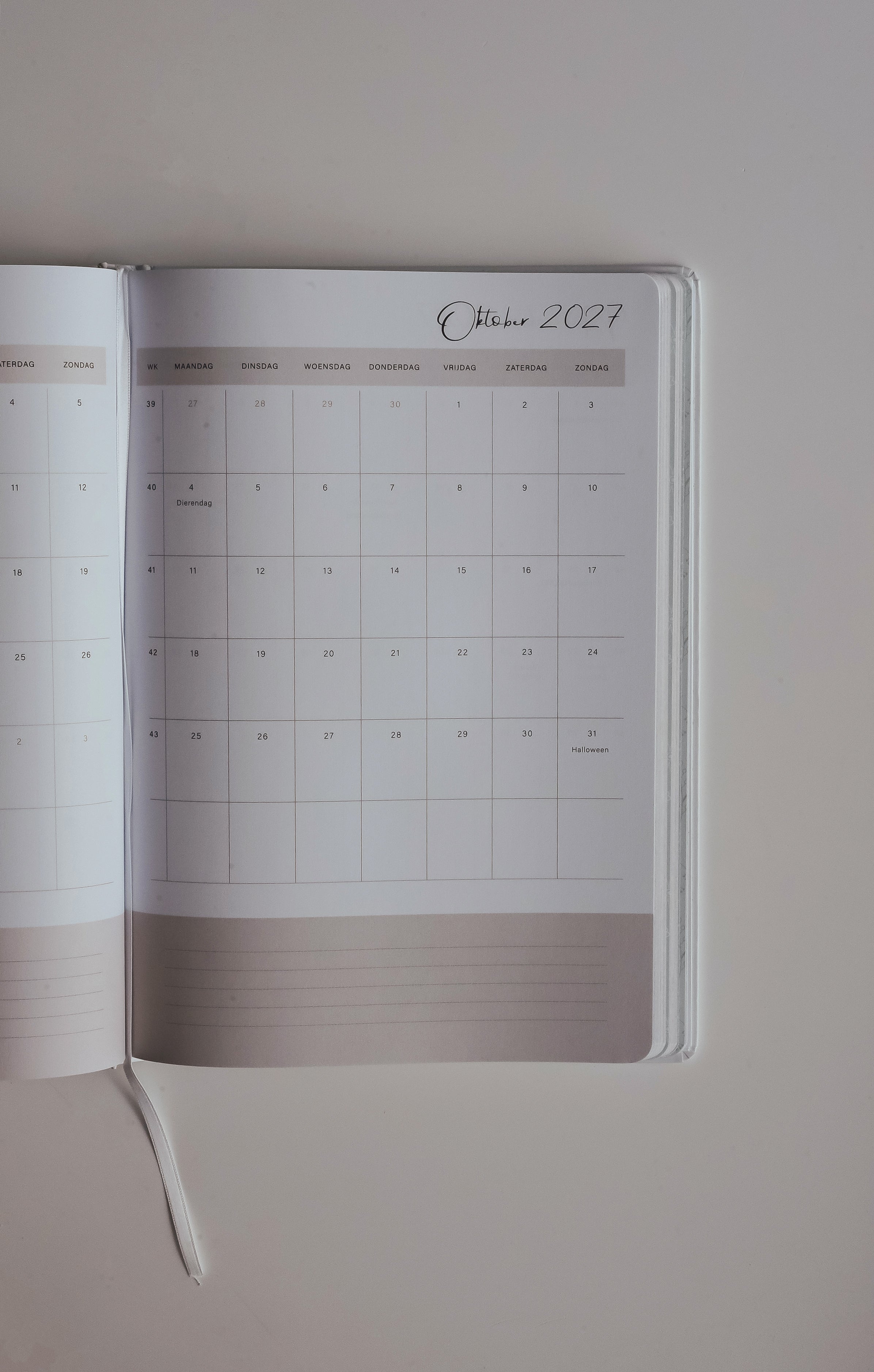Agenda 2027 - A4 jaaragenda - Weekagenda  - 1 week op 2 pagina's