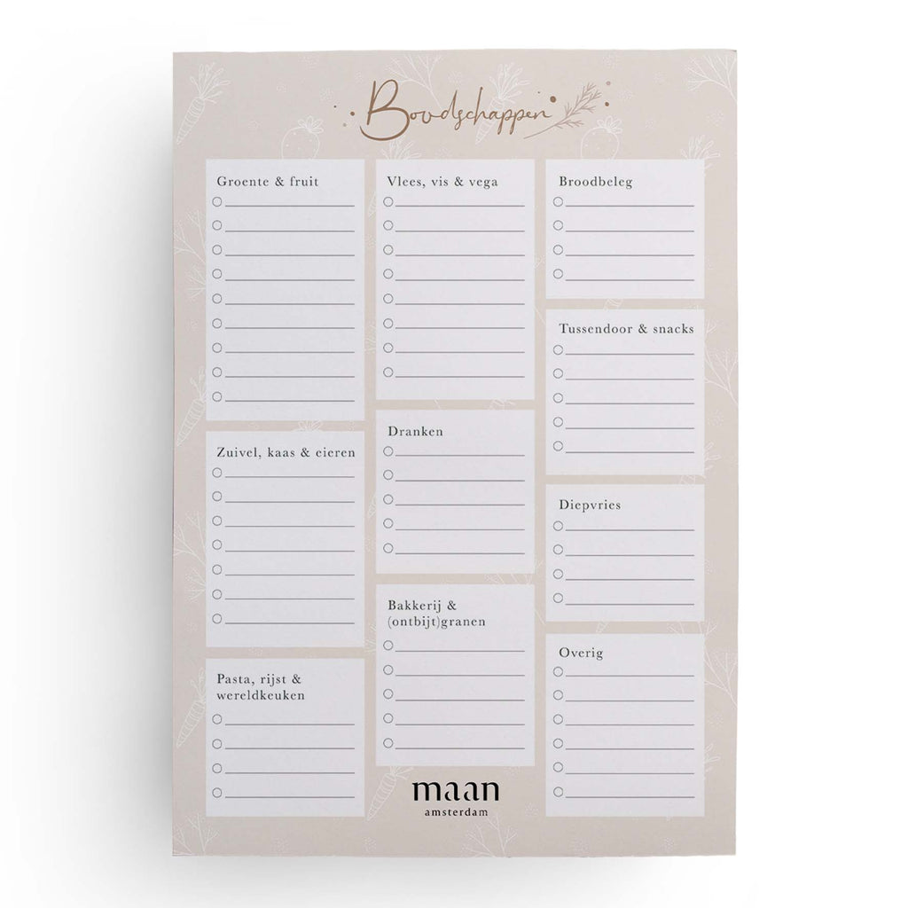 Boodschappenlijstje A5 - Eclipse - beige