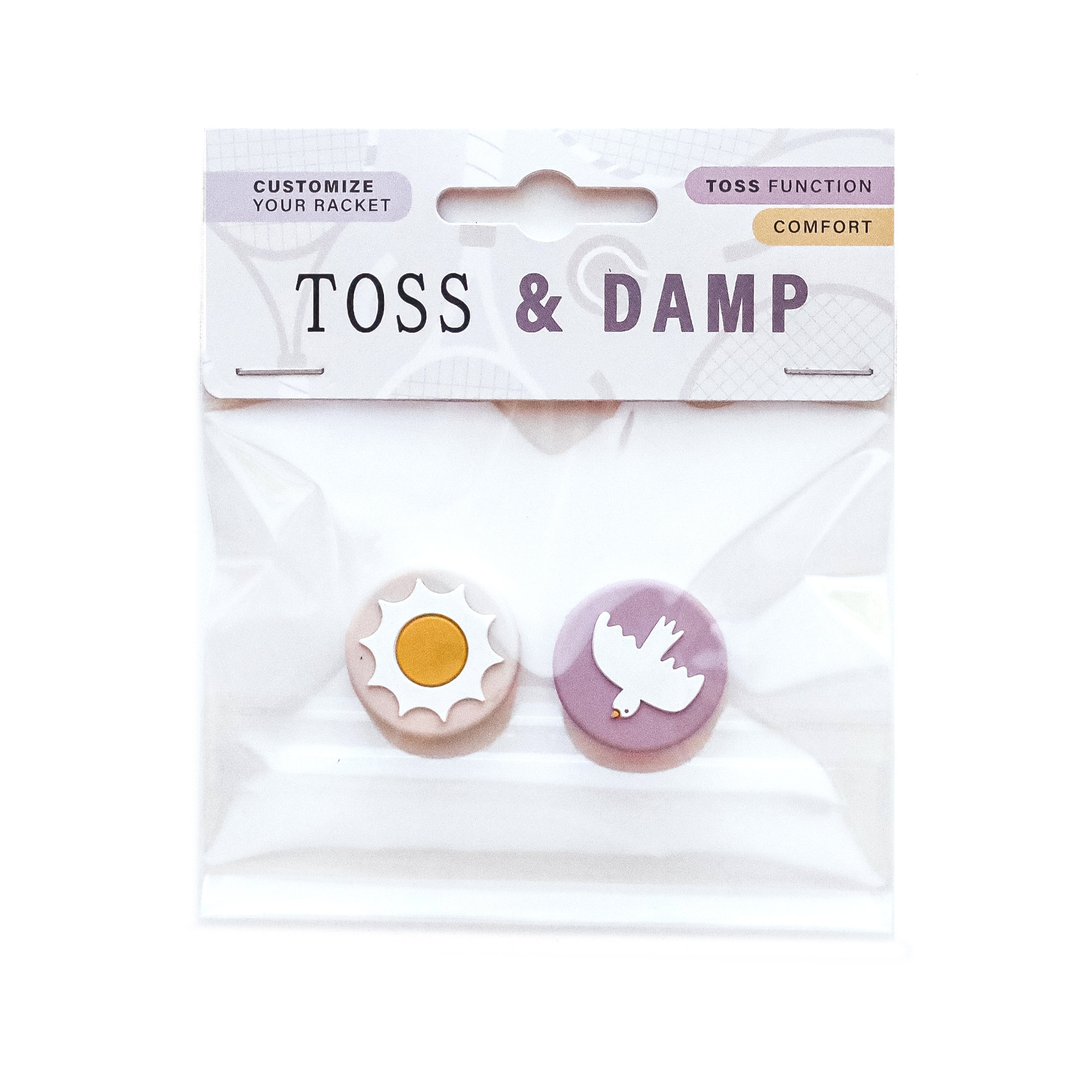 Tennisdempers - set van 2 - met TOS functie - zon/maan en vogel/bloem