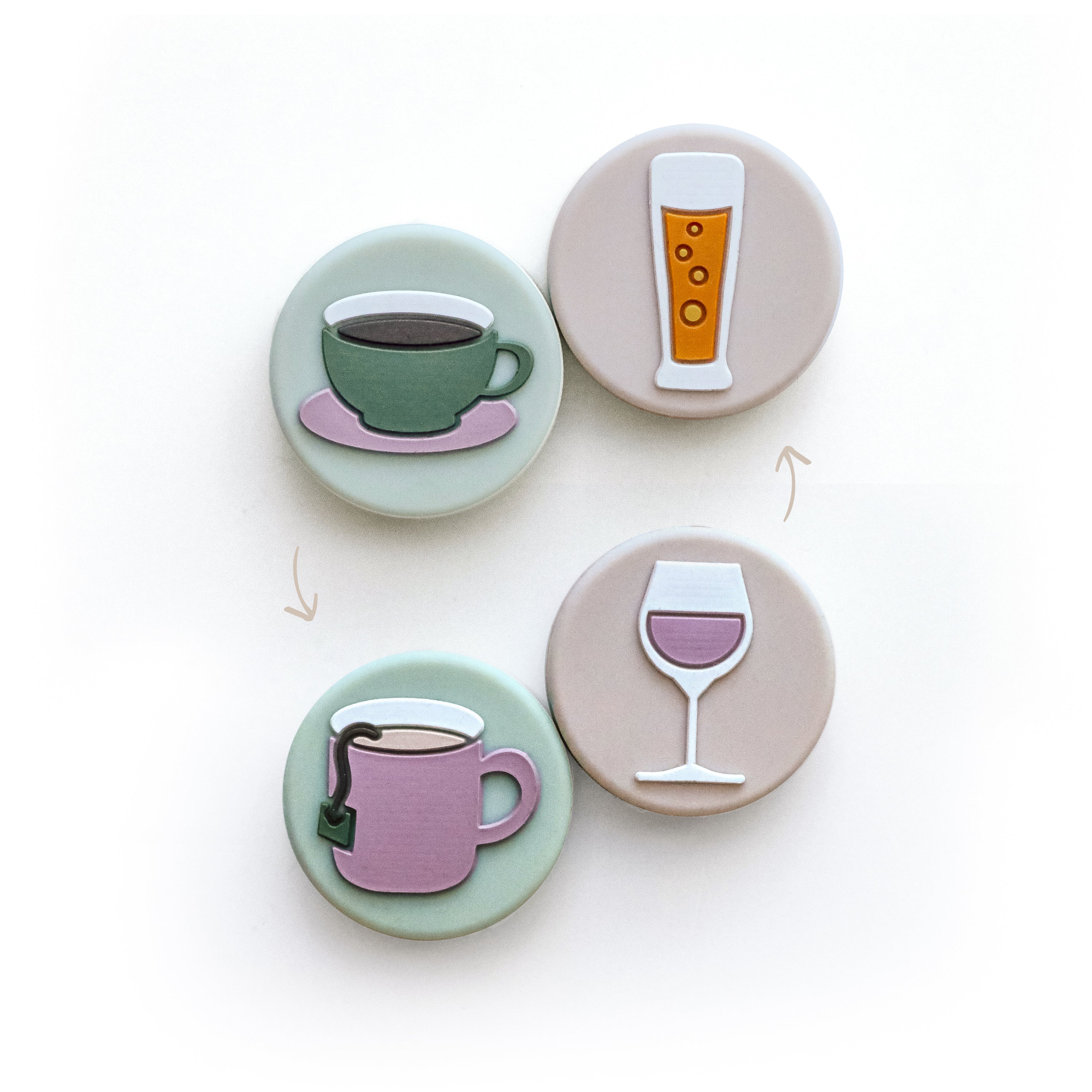 Tennisdempers - set van 2 - met TOS functie - bier/wijn en koffie/thee
