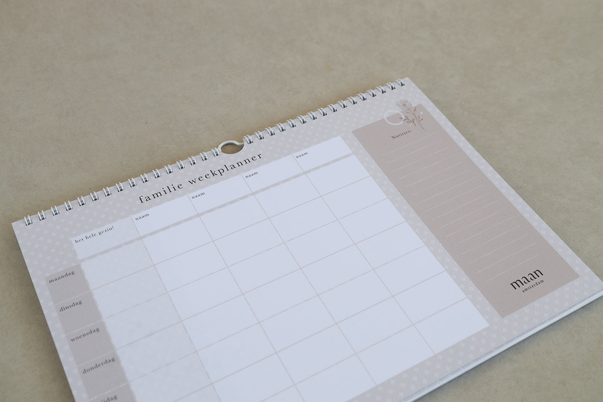 Familie weekplanner - Eclipse - A4 - Zonder datums - Gezinsplanner
