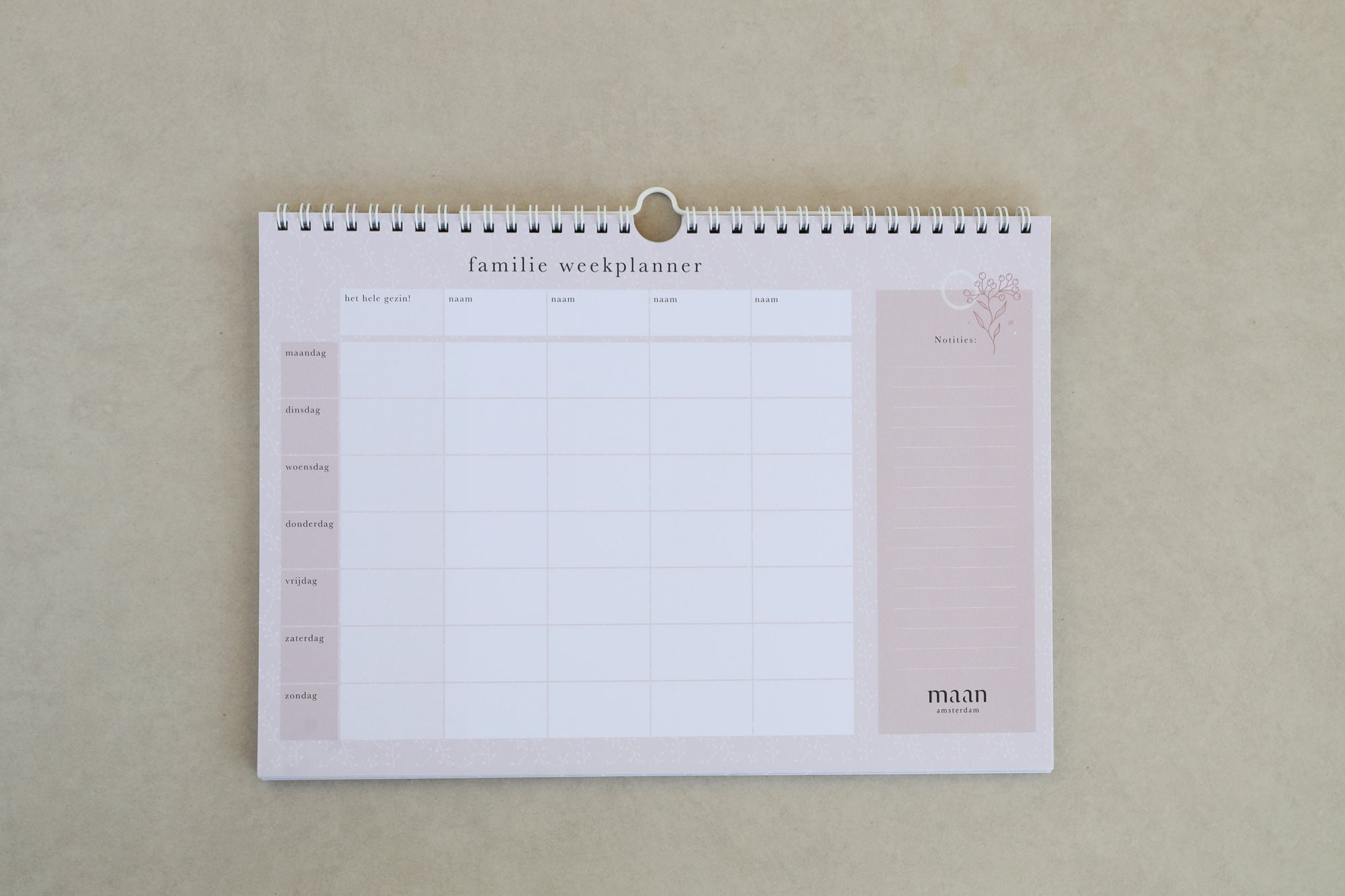 Familie weekplanner - Eclipse - A4 - Zonder datums - Gezinsplanner