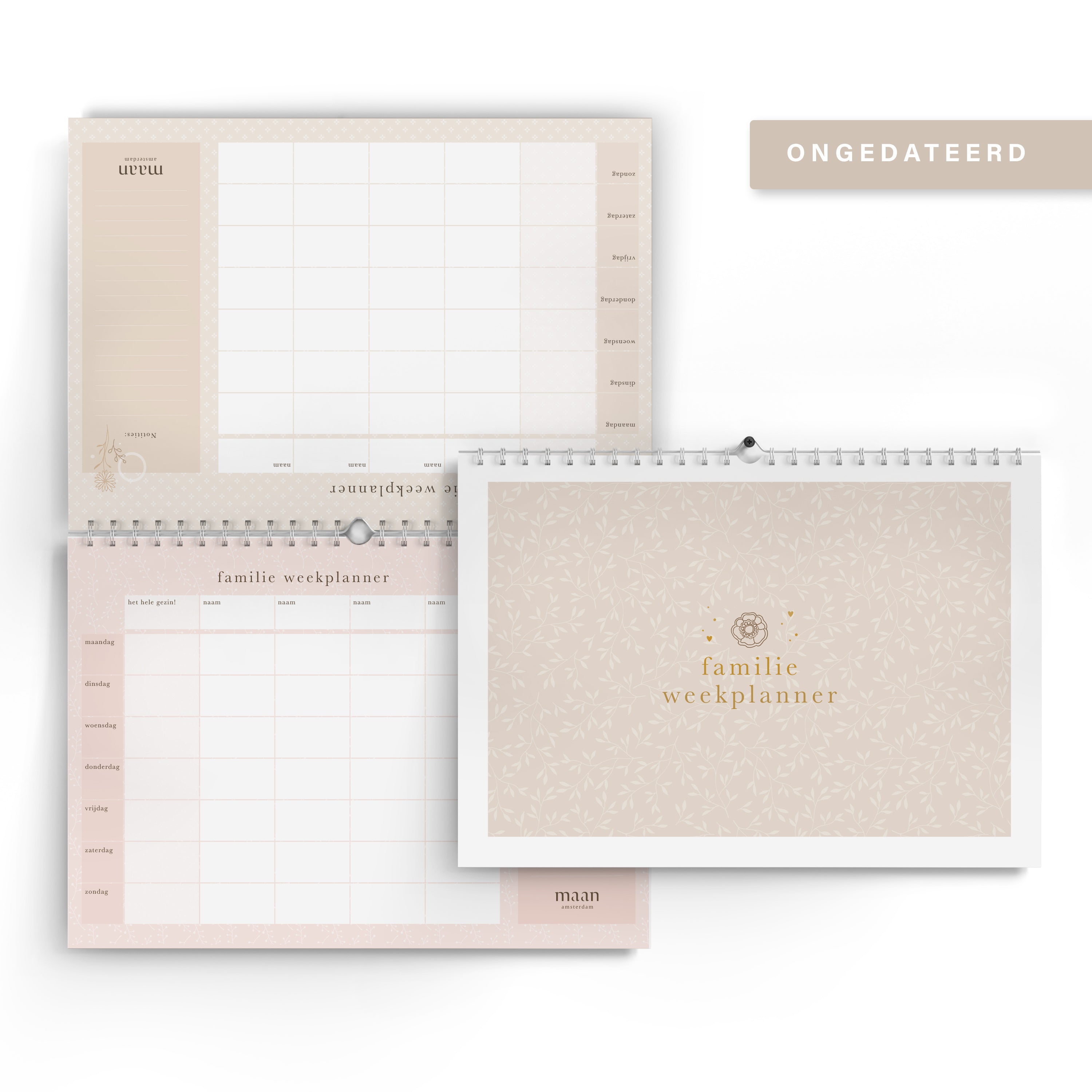 Familie weekplanner - Eclipse - A4 - Zonder datums - Gezinsplanner