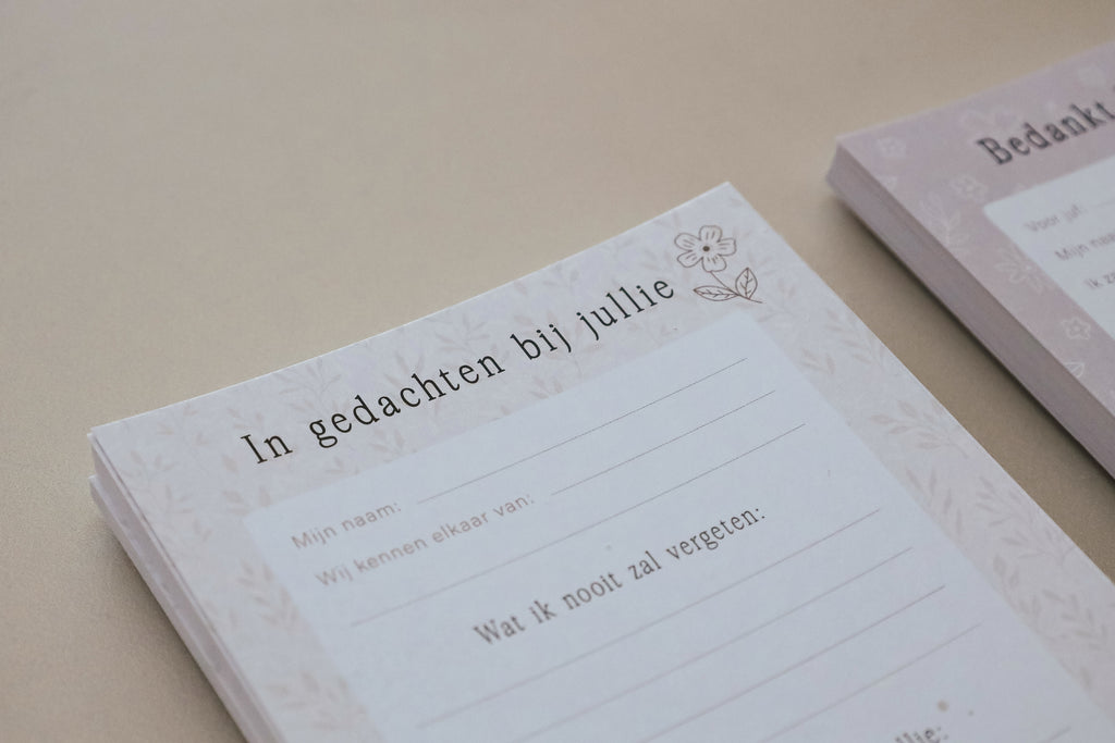 Condoleance invulkaarten (35 stuks)
