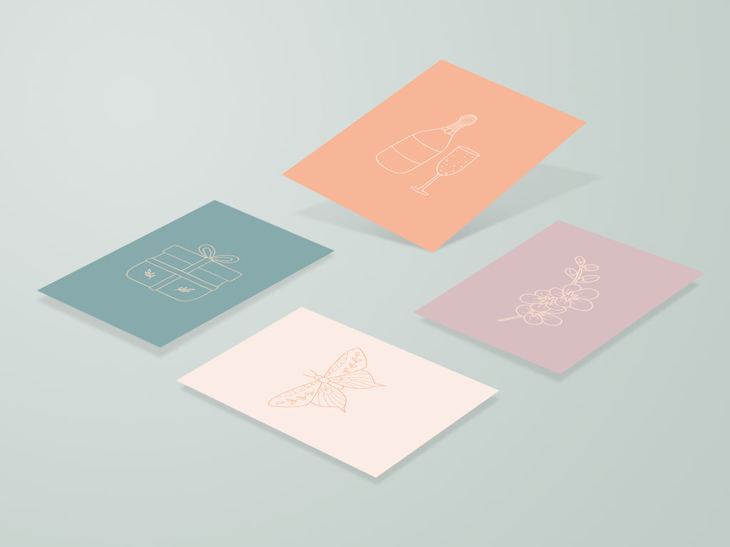 Mini wenskaartjes / cadeaulabels - 20 stuks - Celestial