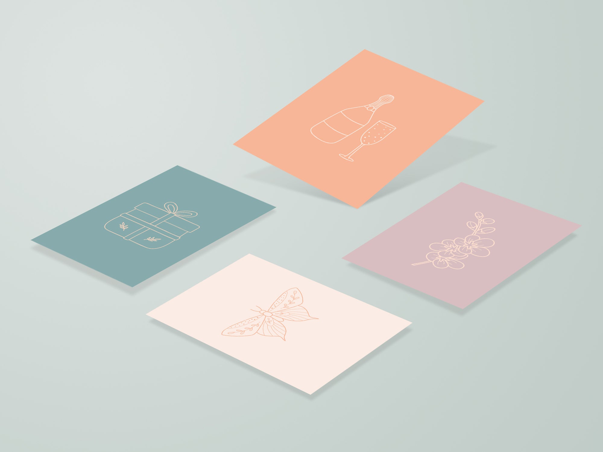 Mini wenskaartjes / cadeaulabels - 20 stuks - Celestial