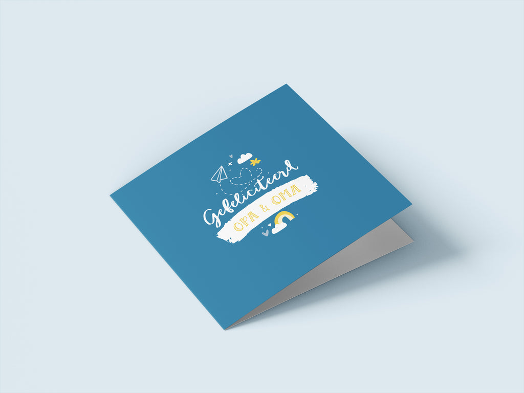 Wenskaarten geboorte kleinkind opa oma - set van 6 - incl enveloppen (kopie)