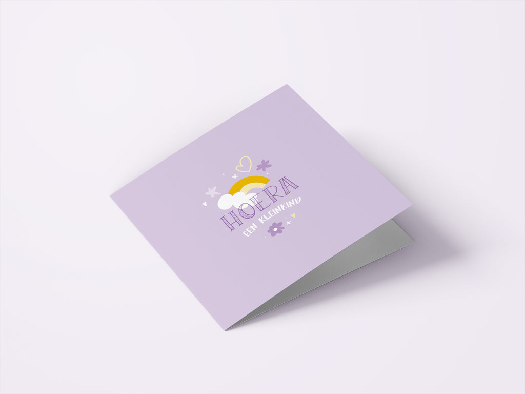 Wenskaarten geboorte kleinkind opa oma - set van 6 - incl enveloppen (kopie)