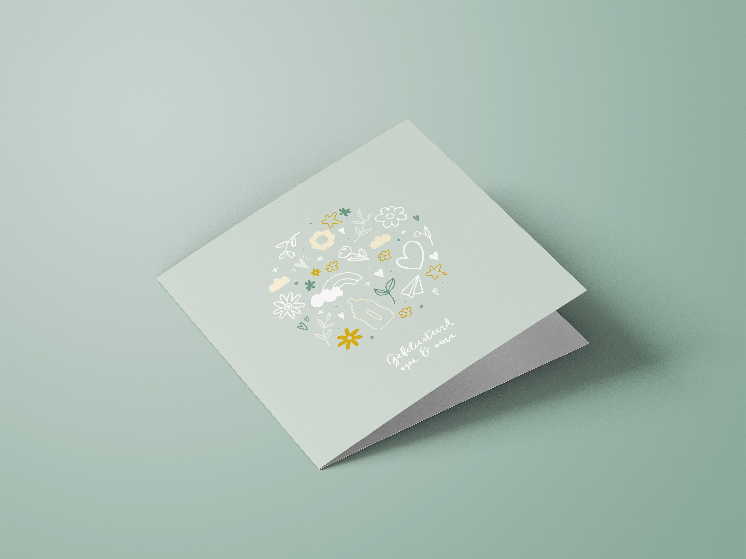 Wenskaarten geboorte kleinkind opa oma - set van 6 - incl enveloppen (kopie)