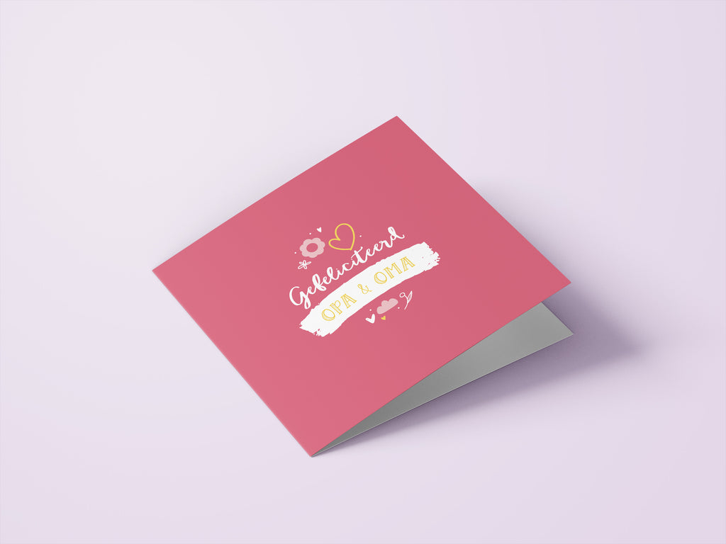 Wenskaarten geboorte kleinkind opa oma - set van 6 - incl enveloppen (kopie)