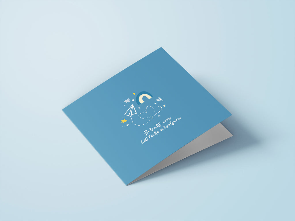 Wenskaarten juf / meester - set van 6 - incl enveloppen