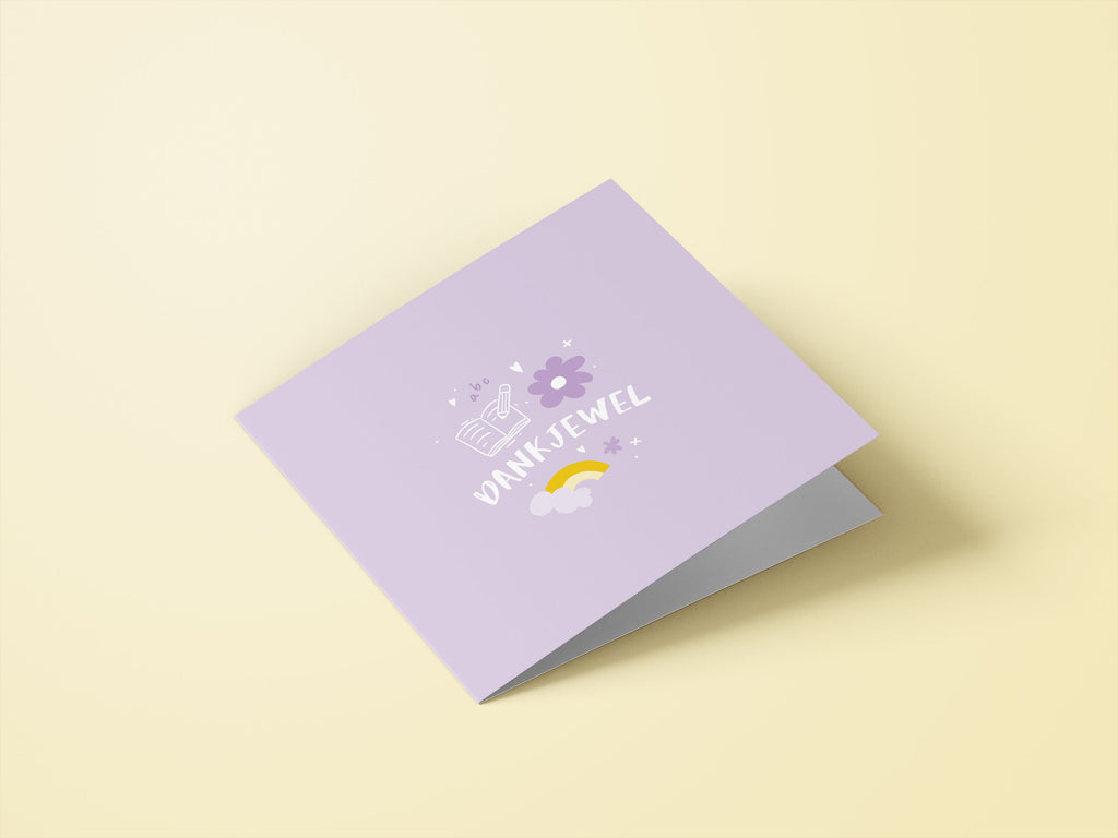 Wenskaarten juf / meester - set van 6 - incl enveloppen