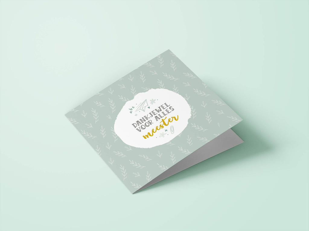 Wenskaarten juf / meester - set van 6 - incl enveloppen