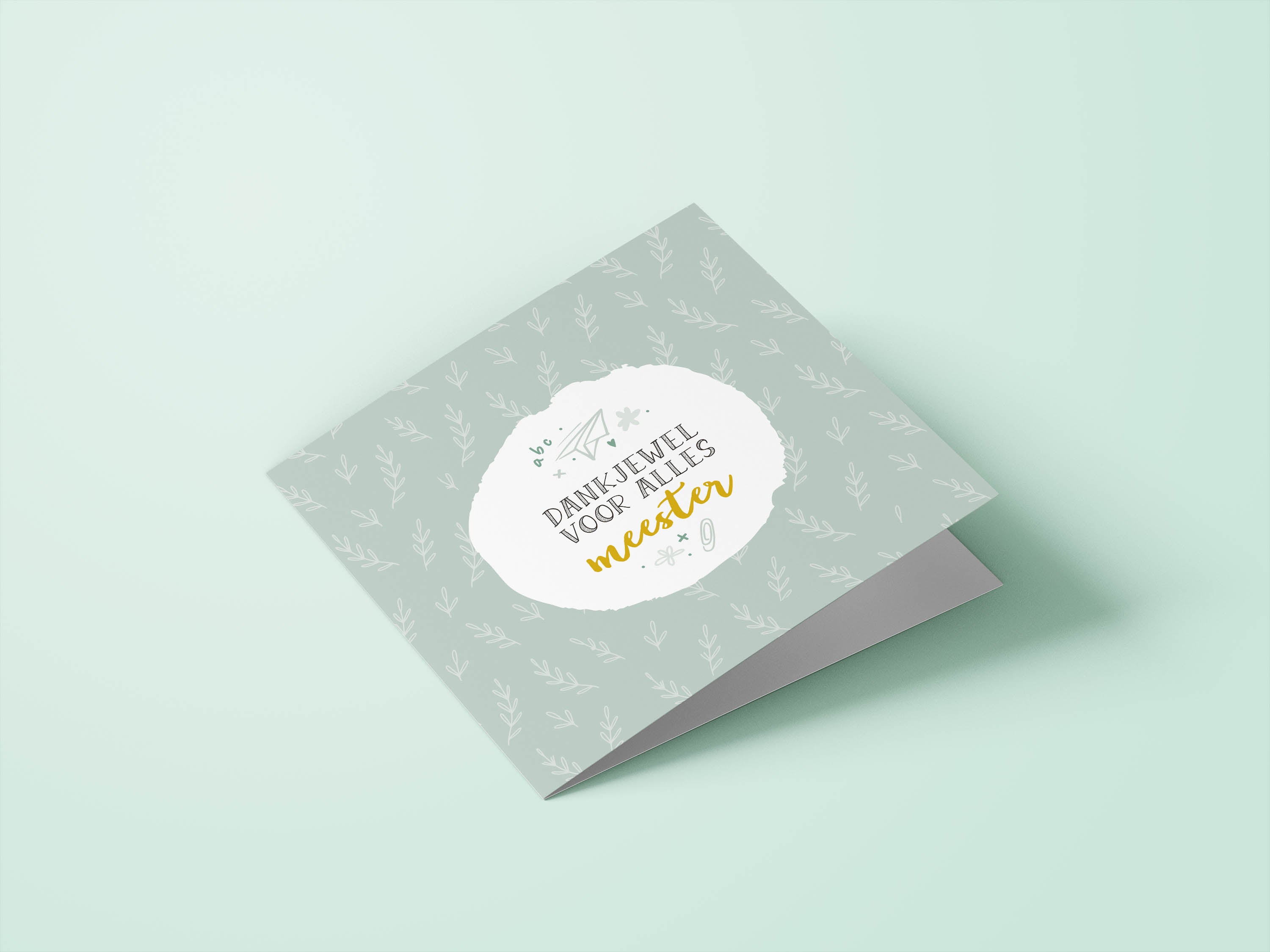 Wenskaarten juf / meester - set van 6 - incl enveloppen