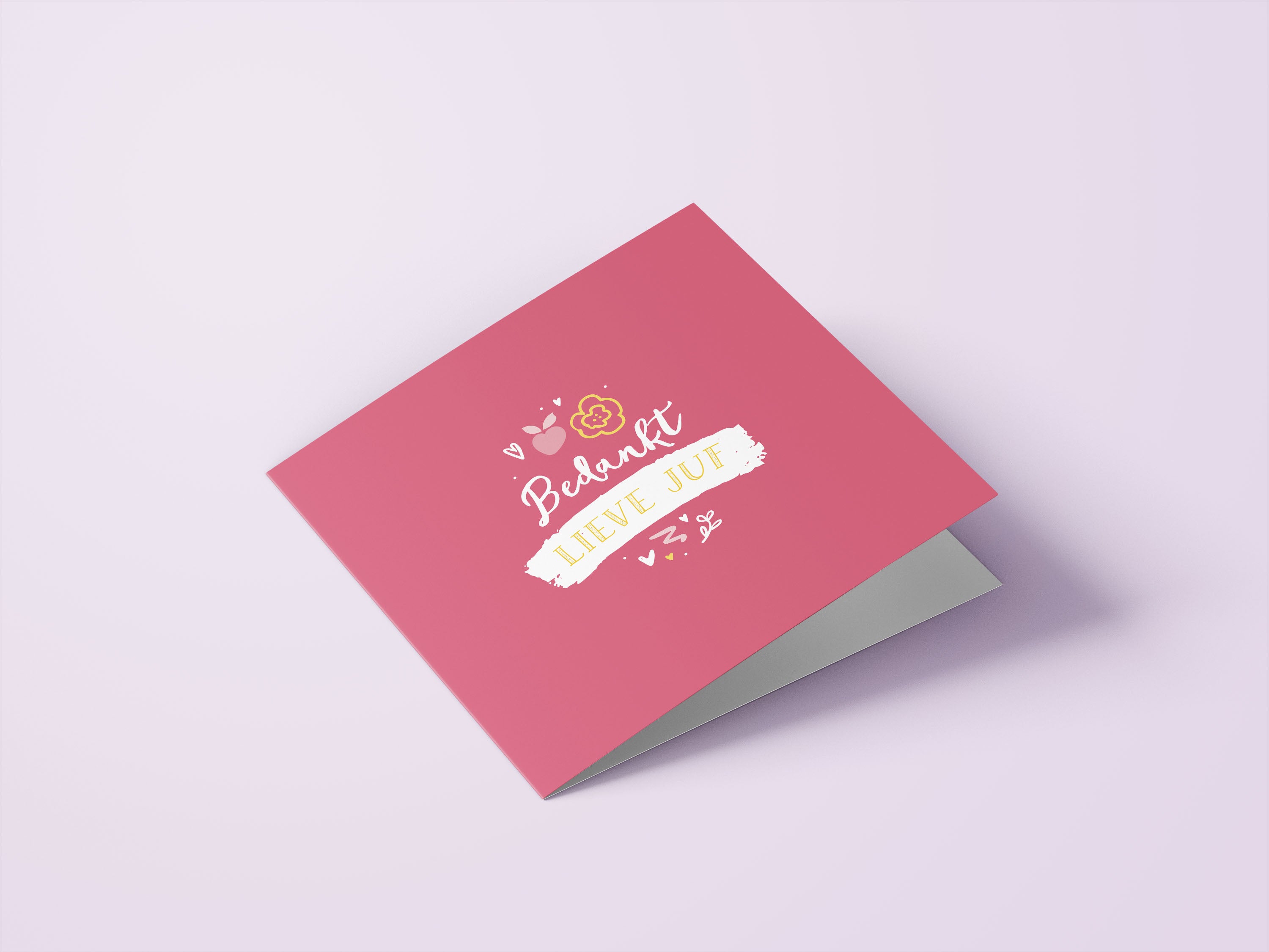 Wenskaarten juf / meester - set van 6 - incl enveloppen