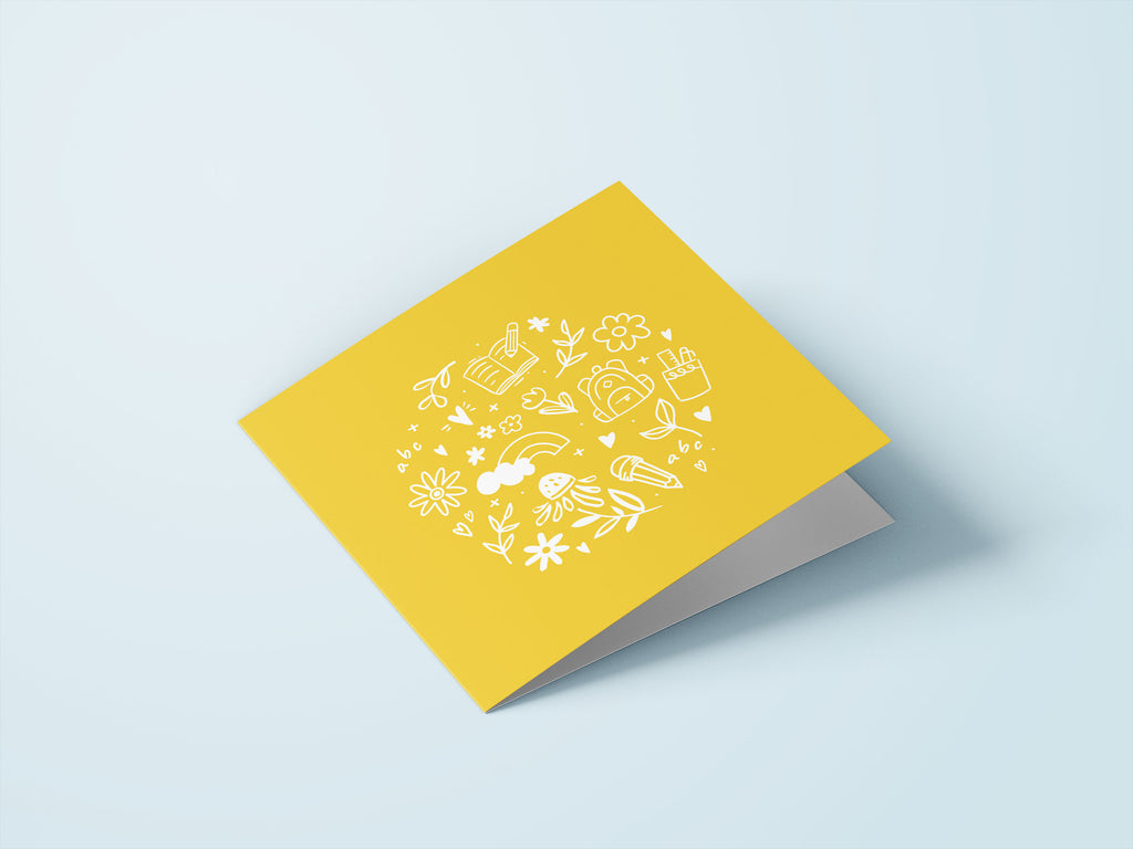 Wenskaarten juf / meester - set van 6 - incl enveloppen