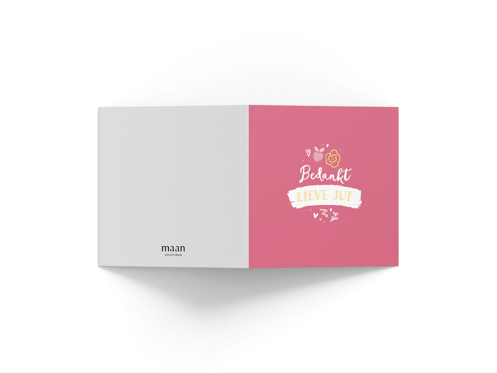 Wenskaarten juf / meester - set van 6 - incl enveloppen