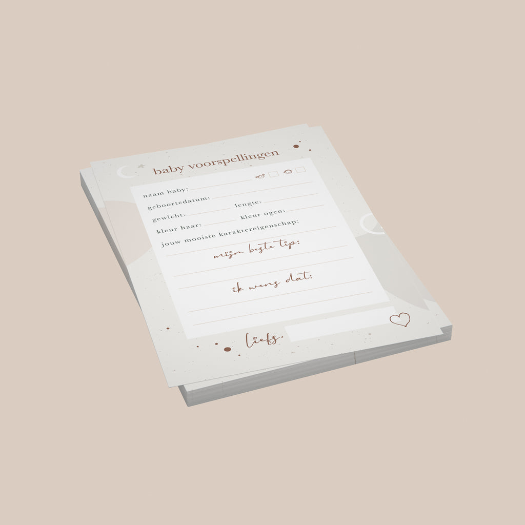 Mijn babyshower invulkaarten (30 stuks) - Eclipse
