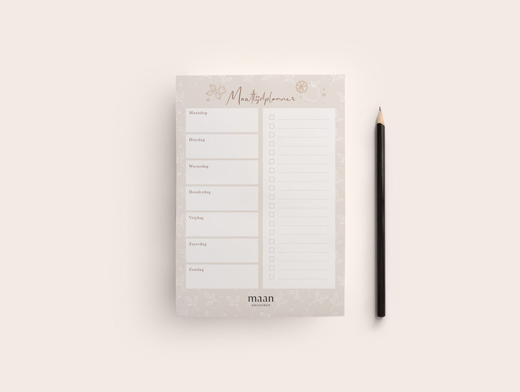 Maaltijdplanner - A5 - notitieblok voor weekmenu - 50 afscheurbare vellen