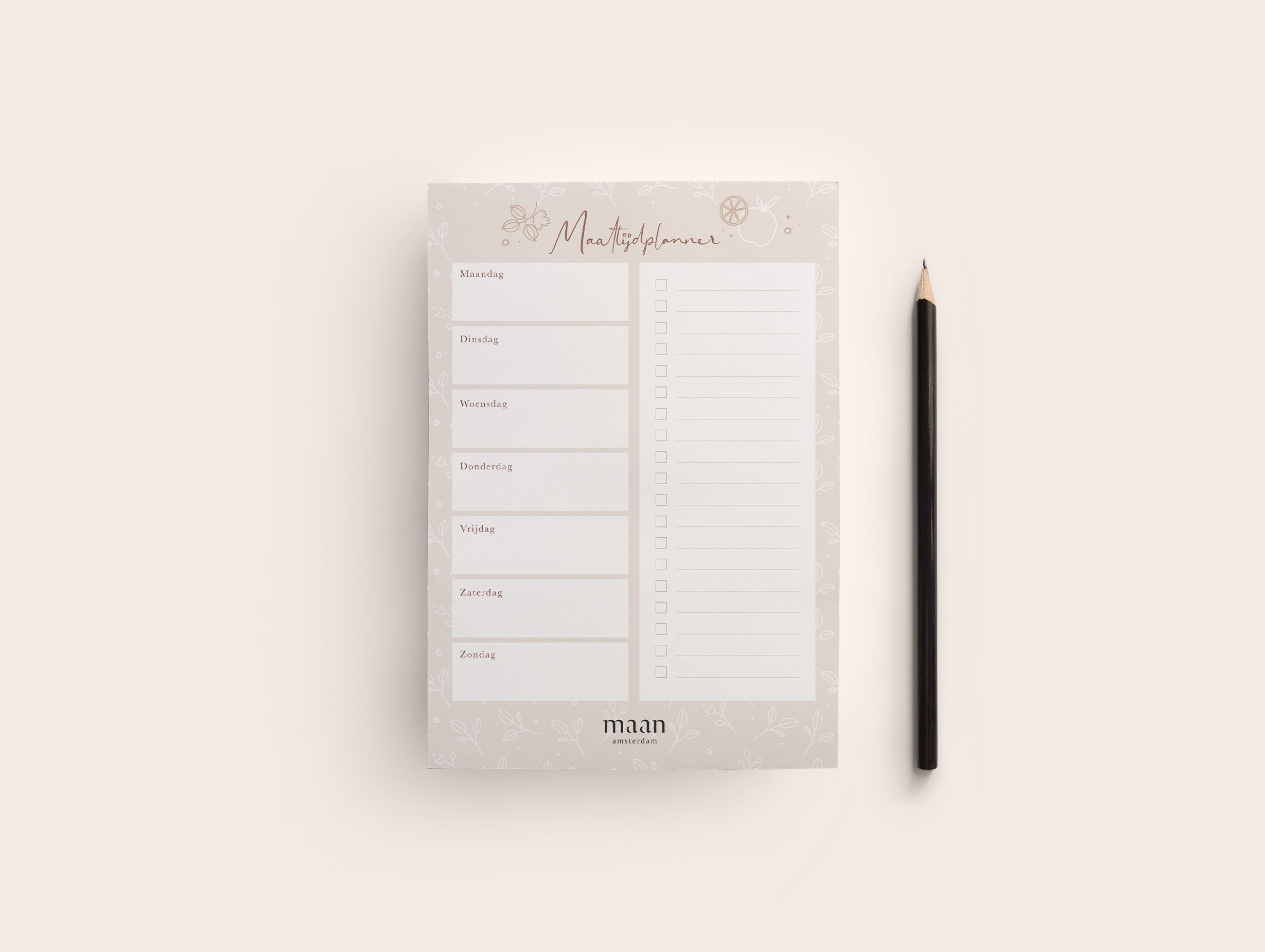 Maaltijdplanner - A5 - notitieblok voor weekmenu - 50 afscheurbare vellen