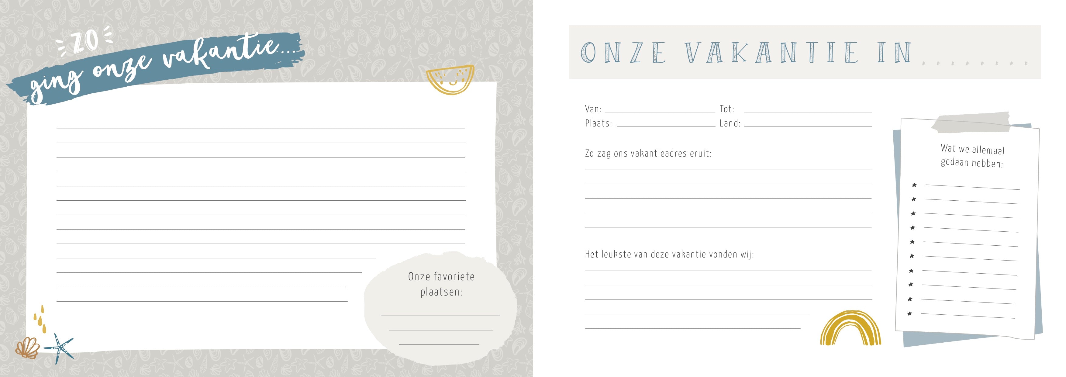 Ons vakantieboek - voor alle gezinsvakantie herinneringen