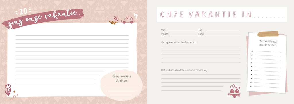 Ons vakantieboek - voor alle gezinsvakantie herinneringen