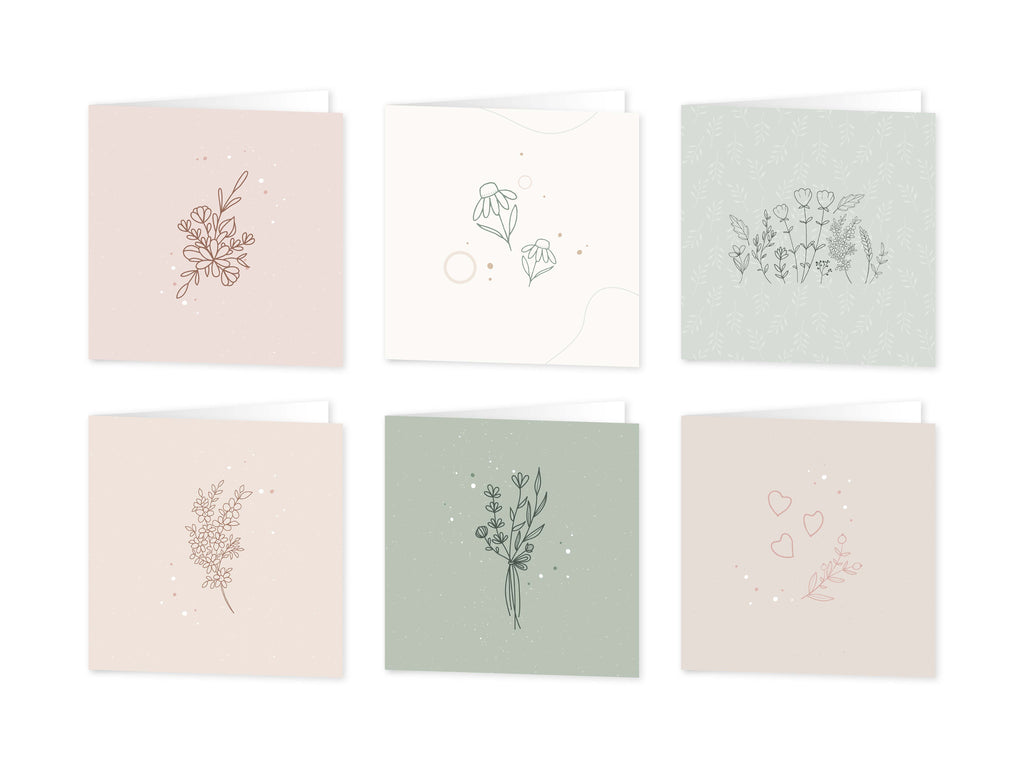 Wenskaarten blanco - set van 6 - incl enveloppen - Eclipse