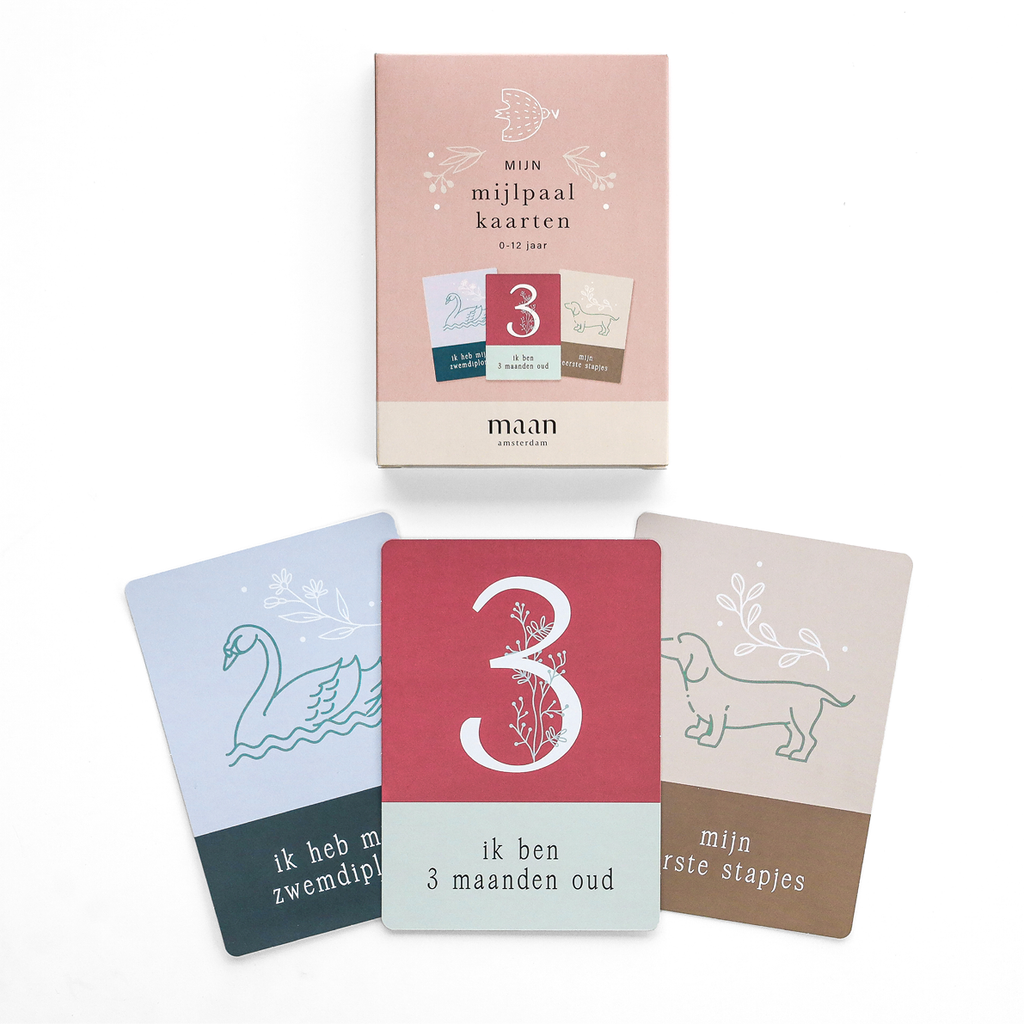 Mijn mijlpaalkaarten - 0 t/m 12 jaar - Set van 50 mijlpaalkaarten - A6