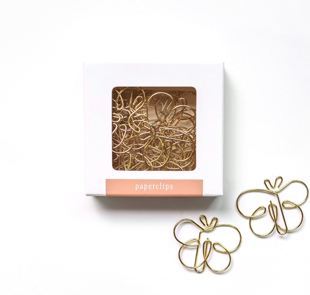 Paperclips vlinder - 20 stuks - goud