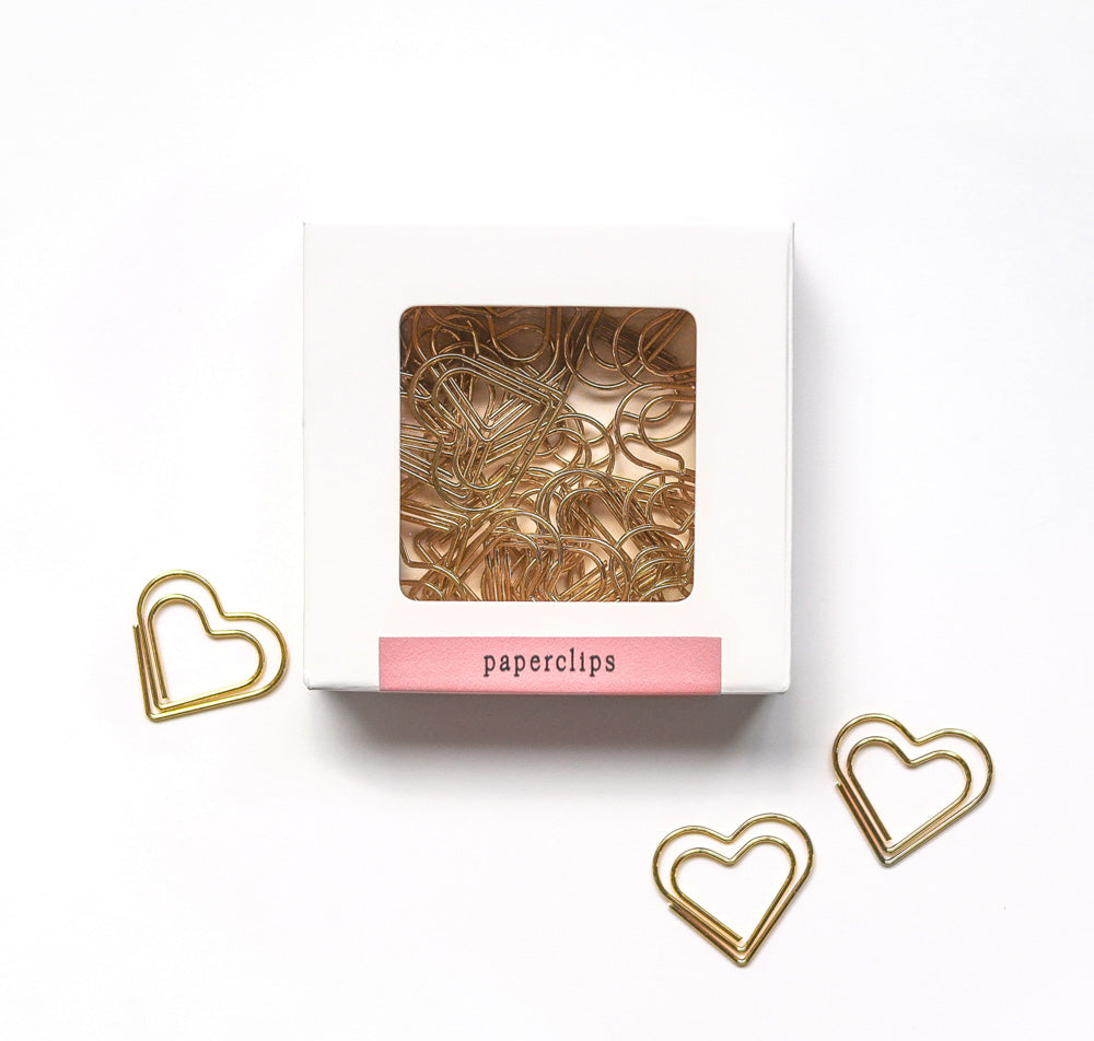 Paperclips hart - 30 stuks - goud