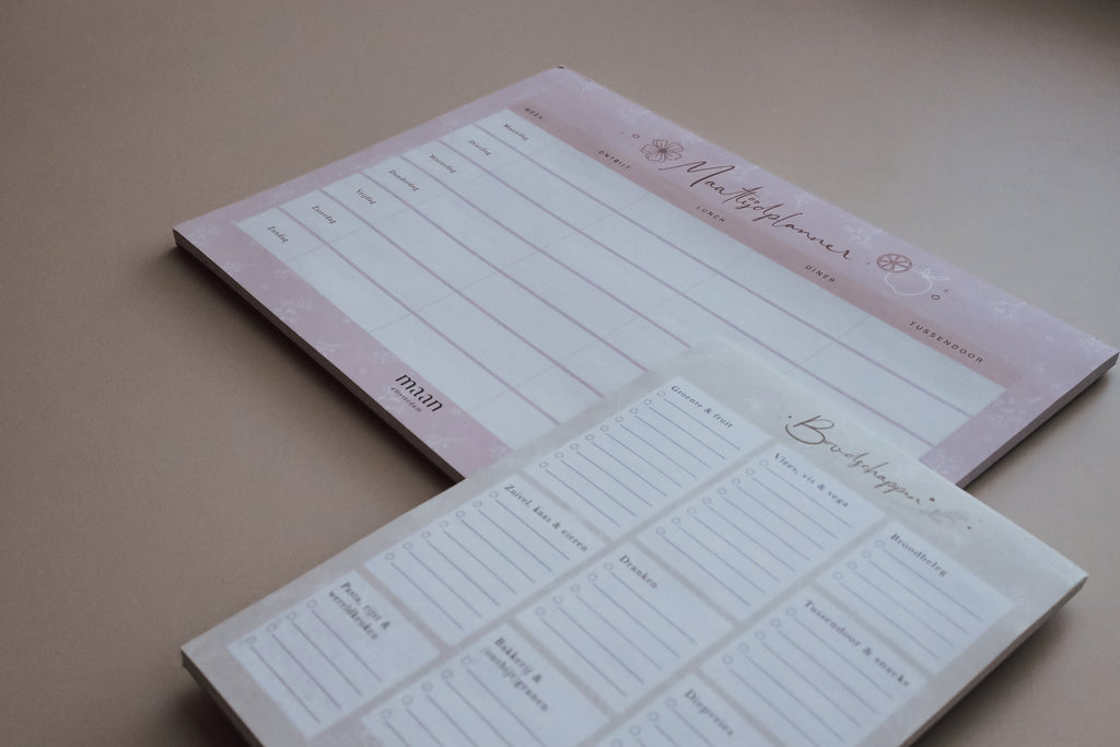 Maaltijdplanner - A4 - notitieblok voor dagmenu - 50 afscheurbare vellen