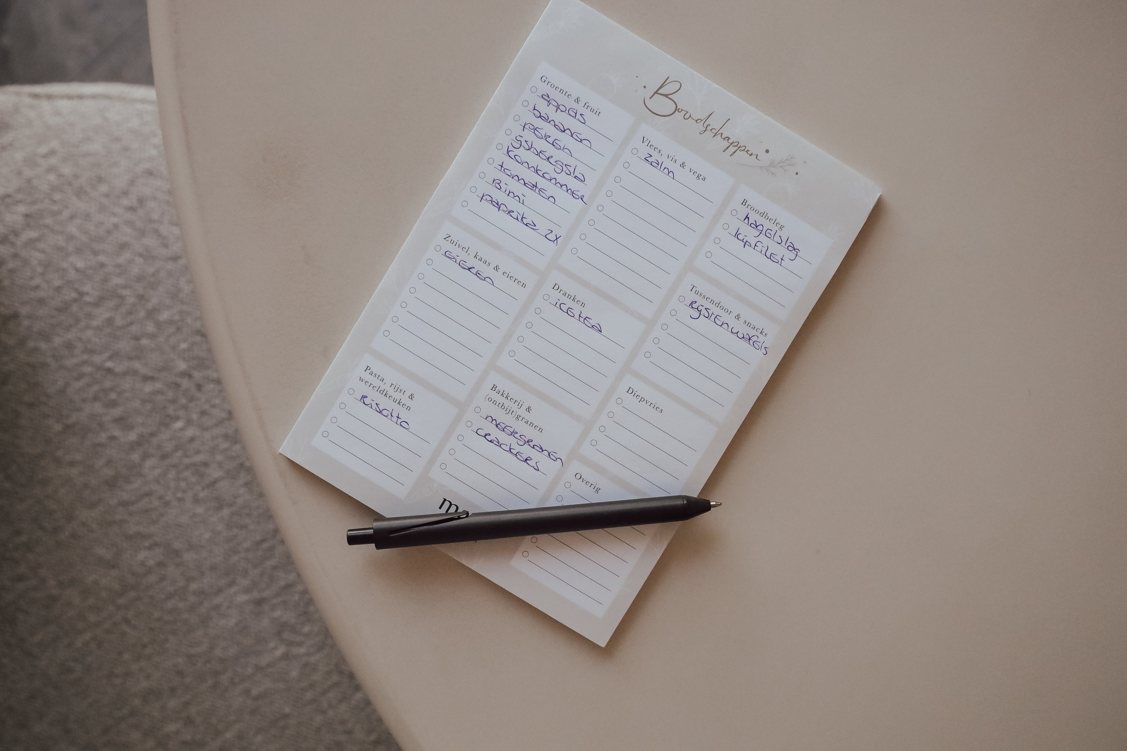 Maaltijdplanner - A5 - notitieblok voor weekmenu - 50 afscheurbare vellen