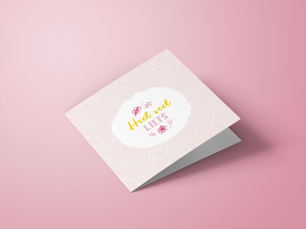 Wenskaarten liefde / vriendschap - set van 6 - incl enveloppen