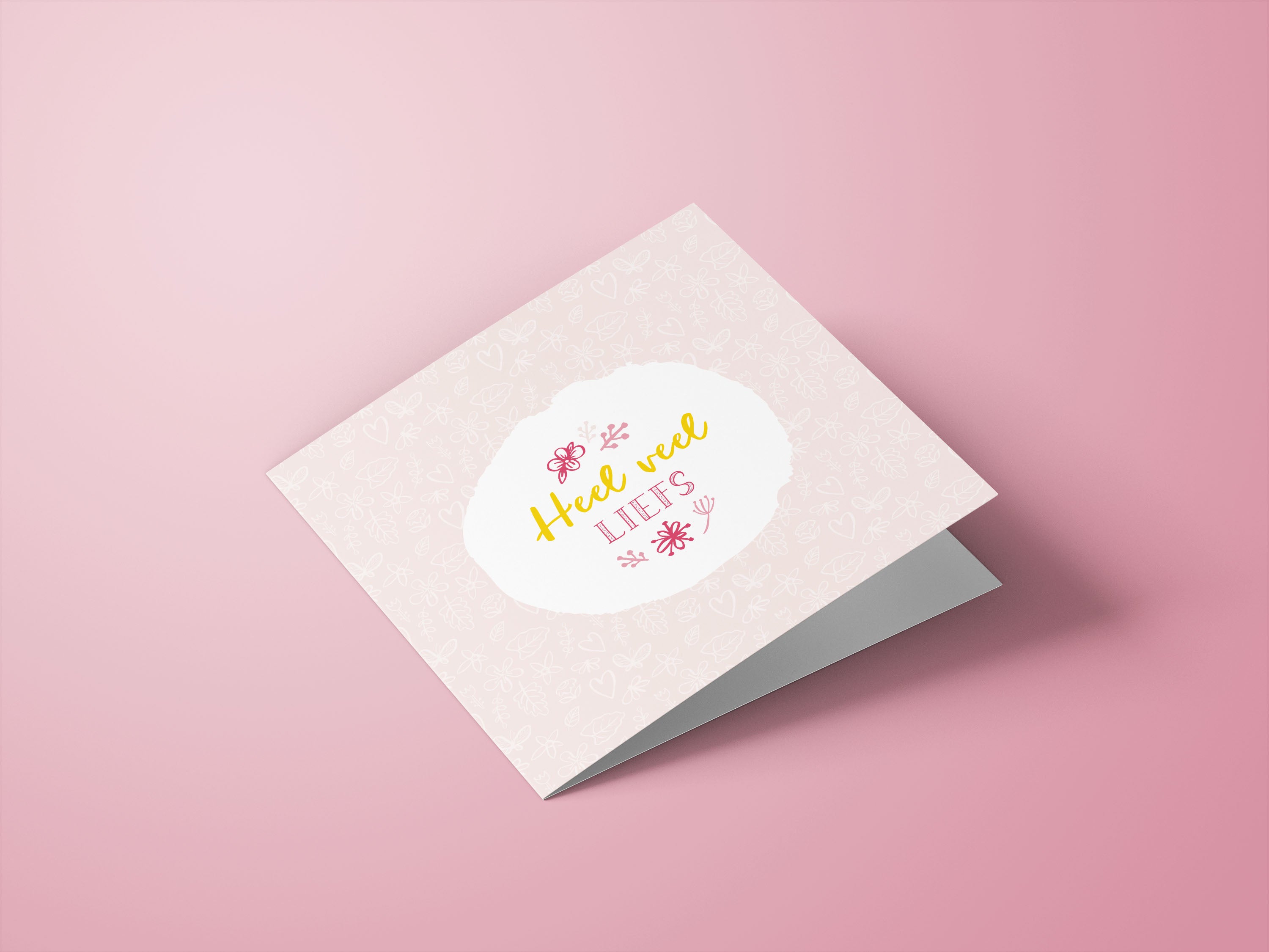 Wenskaarten liefde / vriendschap - set van 6 - incl enveloppen