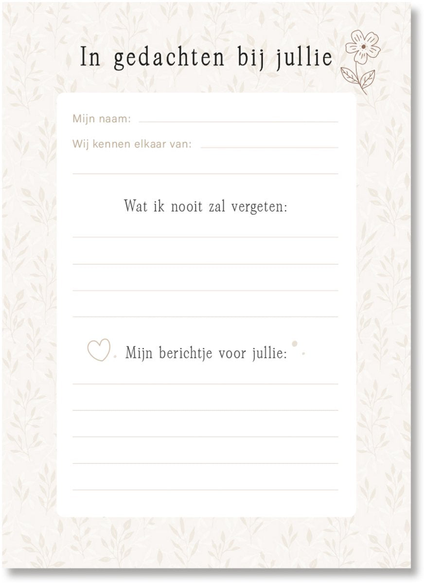 Condoleance invulkaarten (35 stuks)