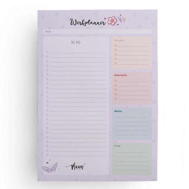 Werkplanner - to do notitieblok - A4 - lila